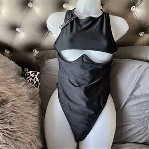 Boohoo Black One Piece Swimsuit